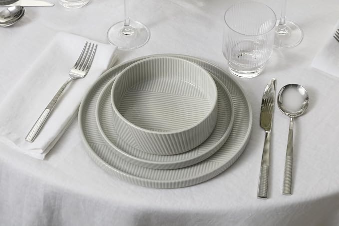 Lenox Modulus 20-Piece 18/10 Silverware Set for 4, Flatware | mirror finish, dishwasher safe | includes knives, forks, and spoons | heavy duty, cutlery set for kitchen and dining