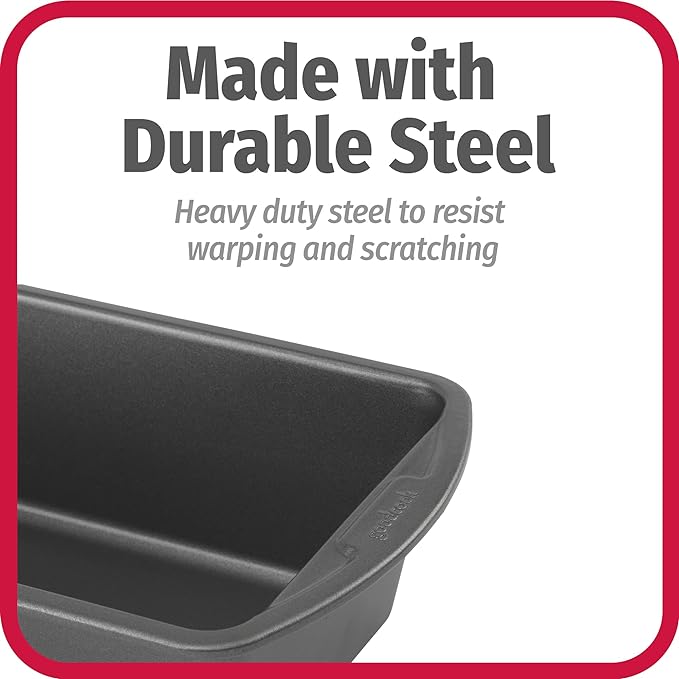 GoodCook Nonstick Loaf Pan Extra-Large Heavy-Duty Steel Bakeware with Easy-Clean Non-Stick Coating,Oven & Dishwasher Safe Pan for Meatloaf Breads Cakes Lasagnas Casseroles,13x5-Inch,Gray,(Pack of 12)