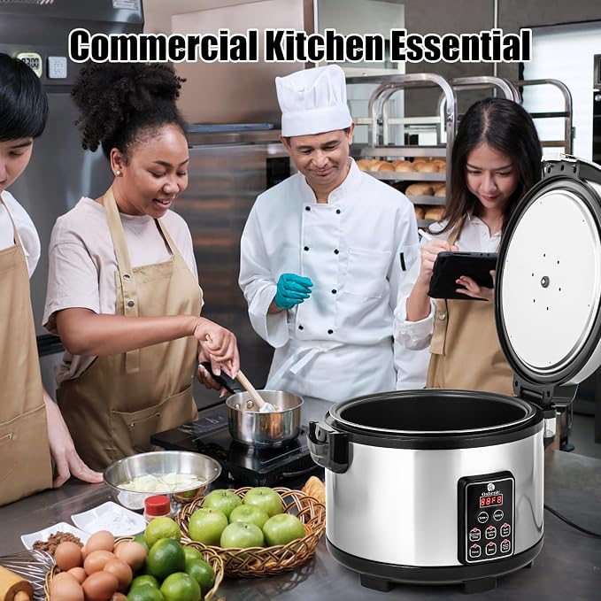 Commercial Rice Cooker,15.85QT/84 Cups Cooked Rice,15L Extra Large | Capacity Rice Cooker & Warmer,1350W Fast Rice Cooker With LED Display,Nonstick Inner Pot,Multi-Function Electric Rice Maker