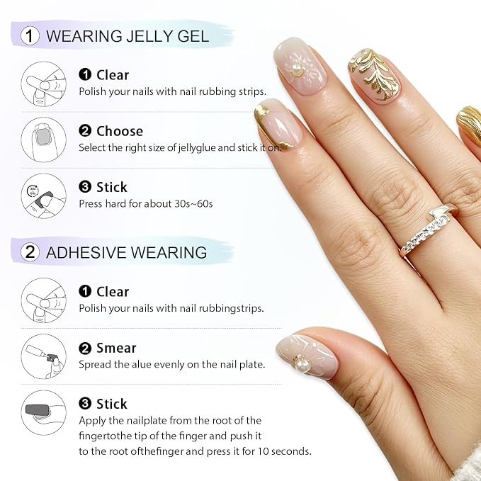 6 Packs (144 Pcs) | Reusable Press on Nails | cute nails | 6-Style Bundle | 12 Sizes | Each Style 24 Pcs | Luxury Chrome & 3D