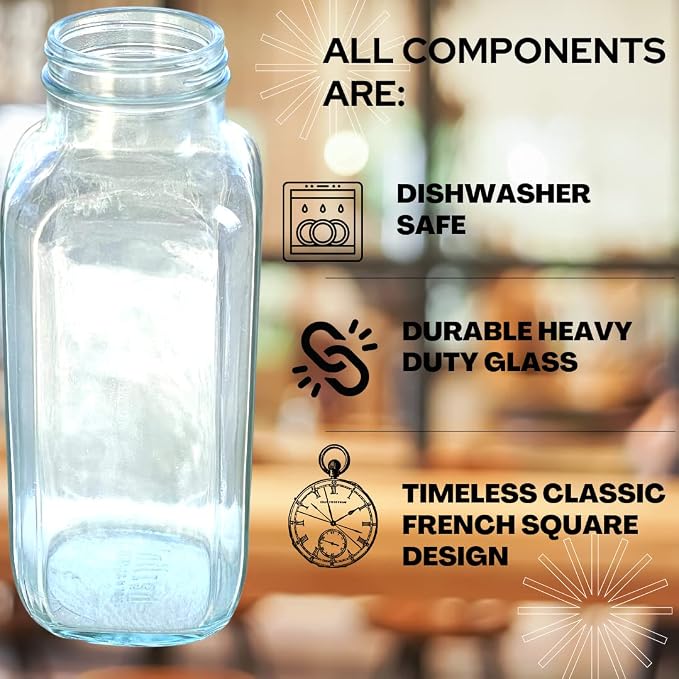 Glass Spice Jars with Shaker Lids - Spice Jars 16 oz for Food Storage, Spice Containers for Kitchen Organization, Organizing Bottles for Spices (French Square Red - 2pack)