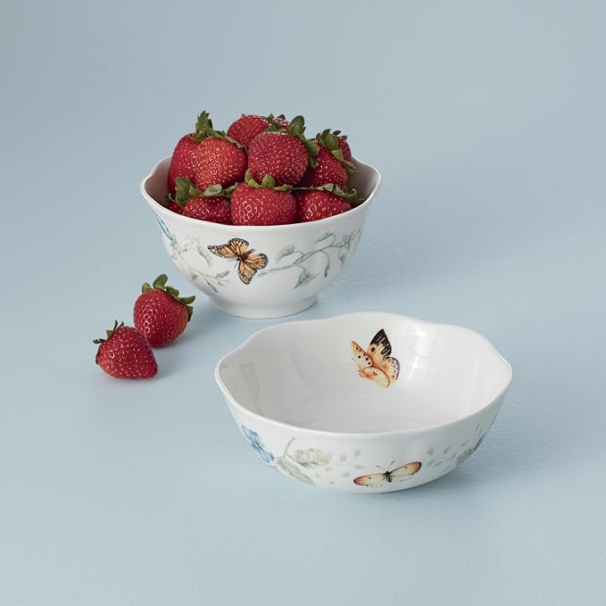 Lenox Butterfly Meadow All-Purpose Bowl, Salad Bowl | dishwasher safe | versatile for cereal, soup, or salad | multi-purpose bowl, gift for women, mixing bowls