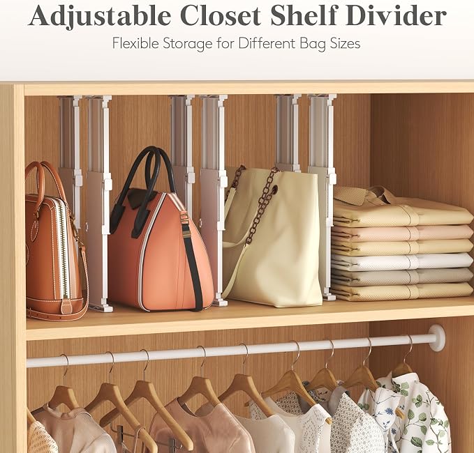 Lifewit 5" Tall Drawer Dividers, Adjustable Deep Drawer Organizer Clothes | 11.5"-18.5" Expandable Plastic Separators for Dresser, Kitchen, Cabinet, Nursery, Office, Socks & Underwear Storage, 4 Pack