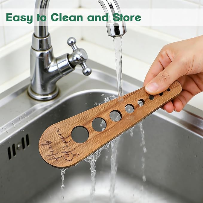 Herb Scissors & Herb Stripper Wooden Vegetable Leaf Separator, Multipurpose 5 Blade Kitchen Salad Scissors, Exquisite Herb Stripper Gifts for the Kitchen Suitable for Home Use