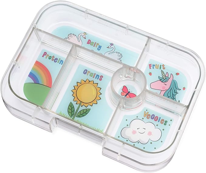 Yumbox Original Bento Lunch Box for Kids (Power Pink Unicorn) | Leakproof, 6 sections, Durable, Compact, Lightweight, Easy Open Latch, Dishwasher Safe