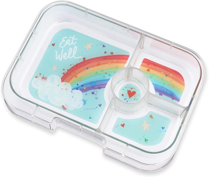 Yumbox Panino Leakproof Bento Lunch Box, Power Pink Rainbow | Sandwich-Friendly Tray, BPA-Free, Easy-Open Latch, Lightweight, Compact