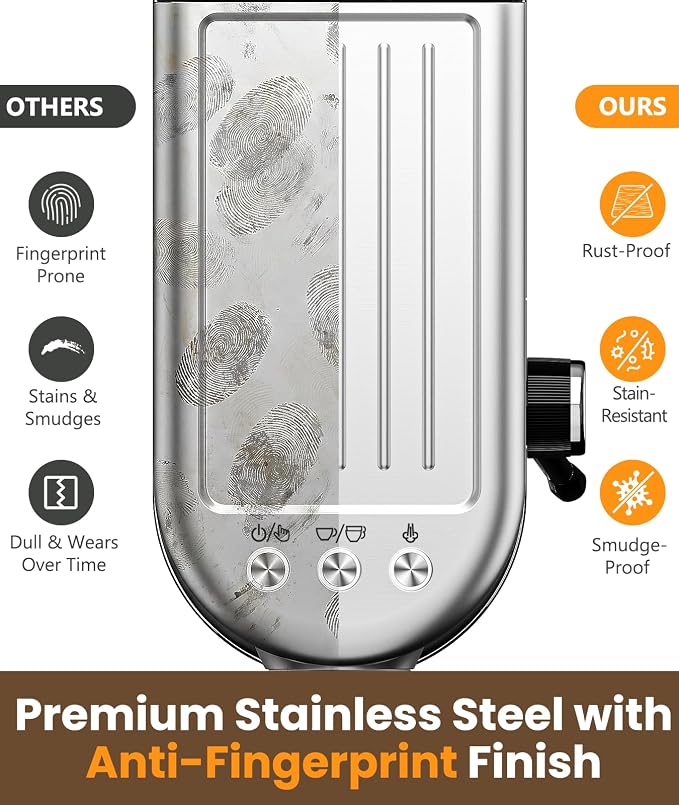 atatix Espresso Machine with Milk Frother, 20 Bar Pressure Espresso Maker | with 44OZ Removable Tank, Compact Stainless Steel Coffee Machine for Home, Office, Latte, Cappuccino, Macchiato, Silver