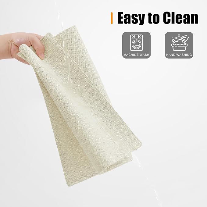 Homaxy Cloths Placemats for Dining Table Set of 4, 13" x 18", Cream | Heat Resistant, Washable, Cotton Linen Blend Table Mats, Easy to Clean Place Mats, Indoor Outdoor