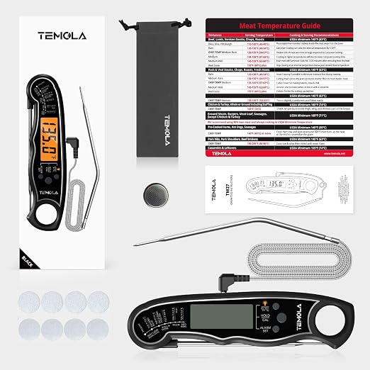 Meat Thermometer, Instant Read Food Thermometer for Cooking, Digital Food Thermometer with LCD Backlight for Candy Fry Grill BBQ Liquids, Kitchen Oven Safe Dual Probe 2 in 1 Thermometer | Digital LCD Backlight for Candy Fry Grill BBQ Liquids, Kitchen O...