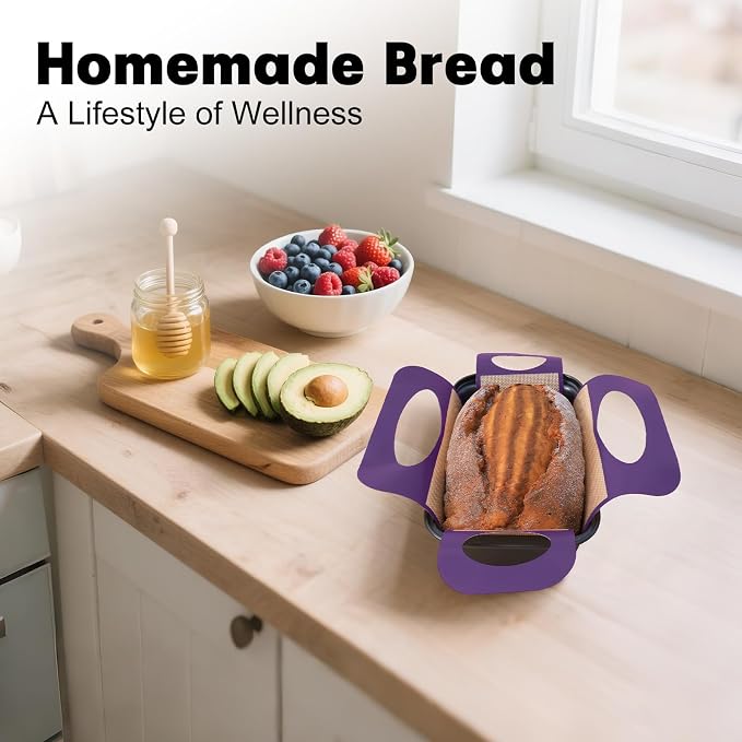 Loaf Pan with Liners Set: Nonstick 9 x 5 Inch Bread Pan for Homemade Baking | 2-Pack for Homemade Oven Baking - Rectangular Baking Tray for Kitchen Home Baker Make Sourdough Banana Sandwich 9x5 Brioche