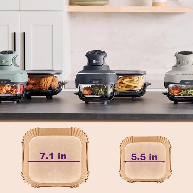 Air Fryer Liners Disposable for Ninja Crispi, 260 PCS Ninja Crispi Air Fryer Accessories for Ninja Crispy Glass Container, Ninja Crispi Accessories for 4 QT & 6 Cup Ninja Crispy Air Fryer