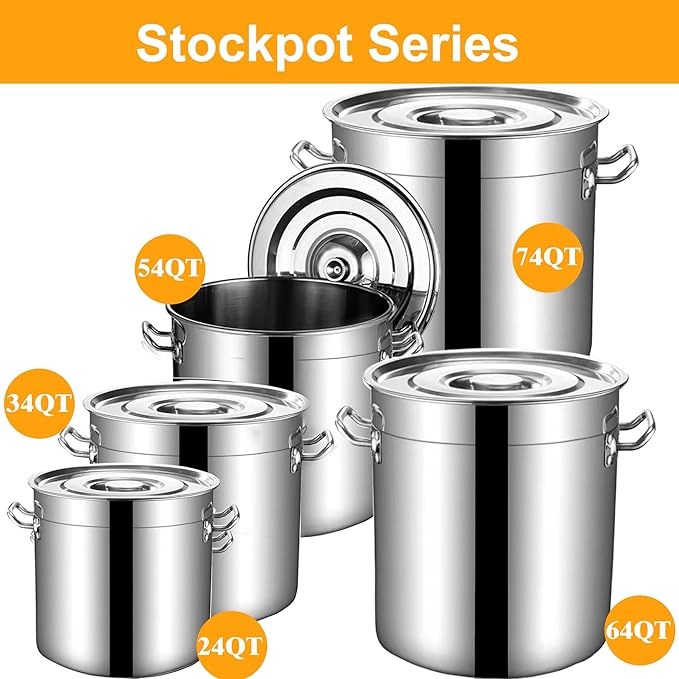 24-Quart Stainless Steel Seafood Stockpot with Basket, Crawfish, Crab, Lobster Boil StockPot, Shrimp Boil Stock Pot with Strainer, Turkey Fryer Pot,27L,7Gallon