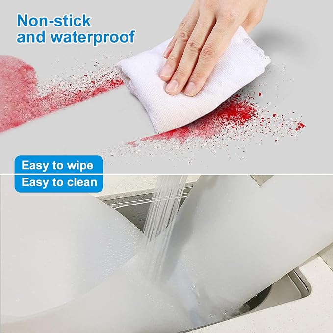 Silicone Mat for Kitchen Counter, 27.5" x 16.5" x 0.08", Translucent | Heat Resistant, Nonslip, Multipurpose Countertop Protector, Shipped Rolled Up