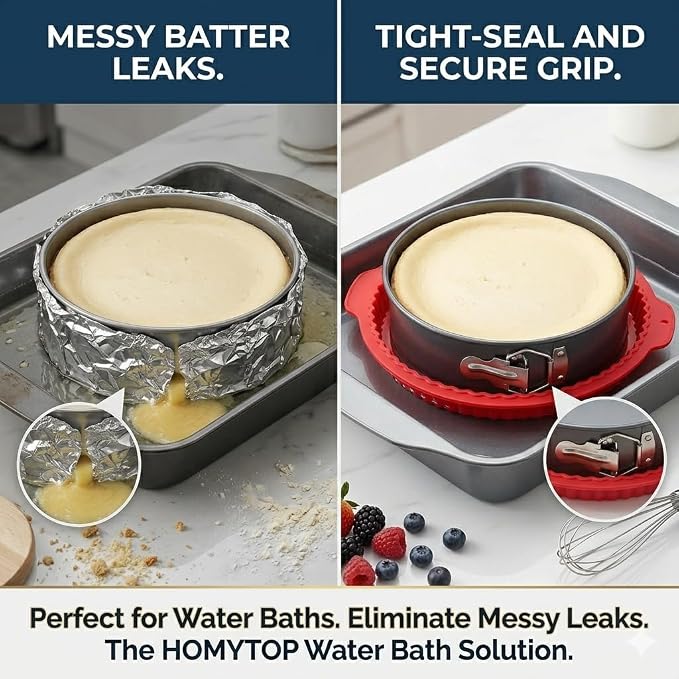 9 Inch Springform Pan with Silicone Water Bath Tray & 30 24-Inch Piping Bags – Nonstick Leakproof Cheesecake Pan, PFOA-Free, Oven & Air Fryer Safe 450°F, 24-Inch Pastry Bags