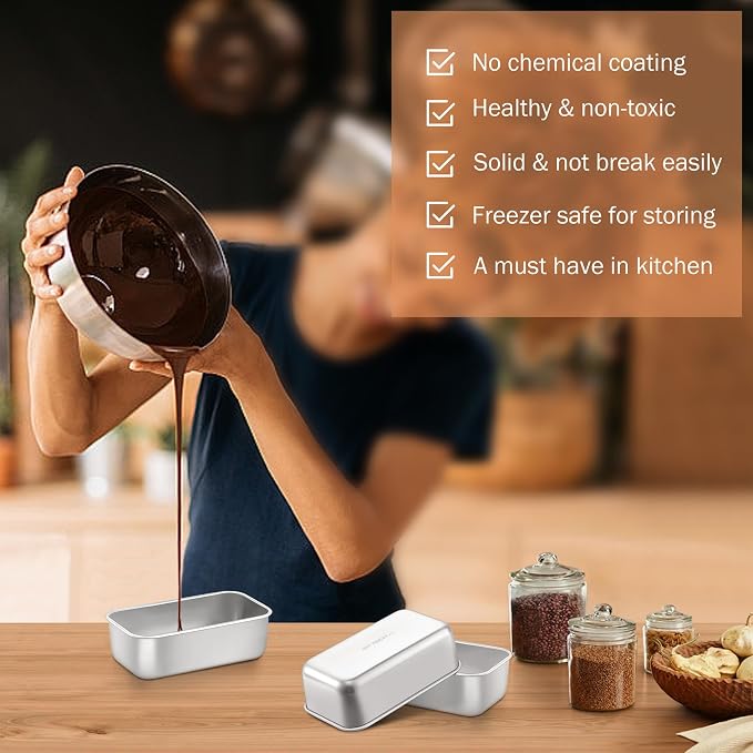 TeamFar Mini Loaf Pan, 12 PCS Stainless Steel Loaf Pans for Baking Bread | 6.3 x 3.5 Inch Bread Baking Pan for Homemade Bread, Meatloaf, Cake and Brownies, Non-Toxic, Oven & Dishwasher Safe