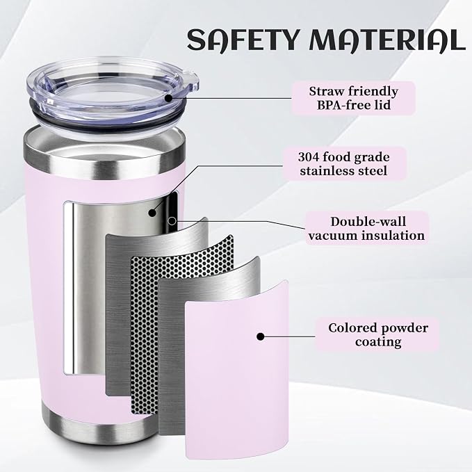 StarSpeed 4 Pack 20oz Stainless Steel Travel Coffee Tumbler,Pink Series | Travel Coffee Mug Bulk,Spill-proof Lid,Double Wall,BPA-free Travel Cups,Insulated Cup Fits Car Cupholders