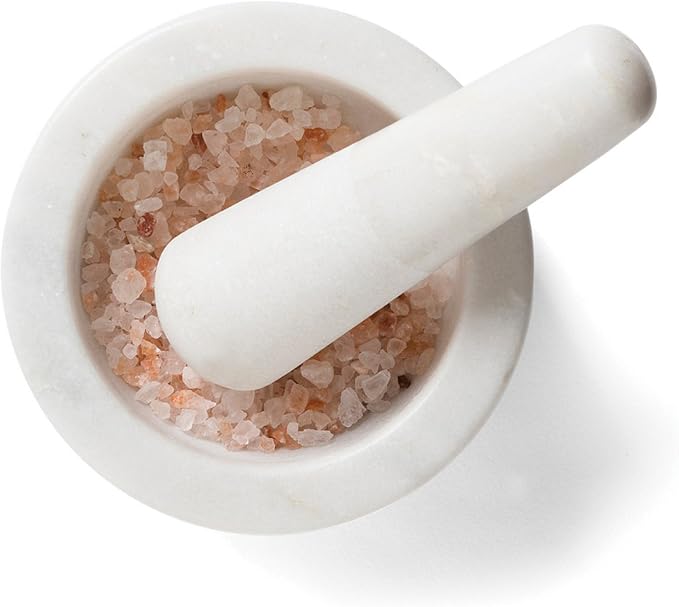 Fox Run Mortar and Pestle, Marble, White , 4.75"