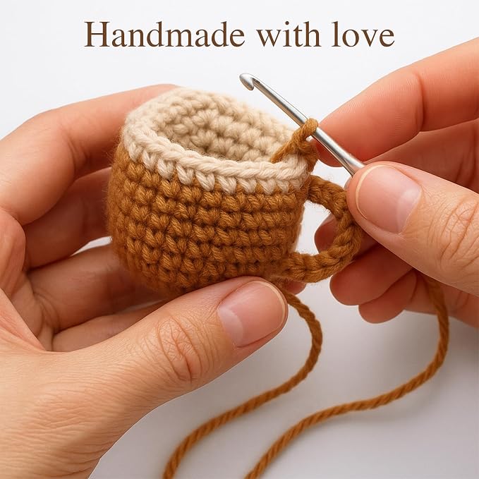 Birthday Gift for Her Him Women Men Girlfriend Boyfriend, Positive Crochet Espresso Cup, Cute Small Coffee Lover Gift for Best Friend Couple Wife Husband Mom