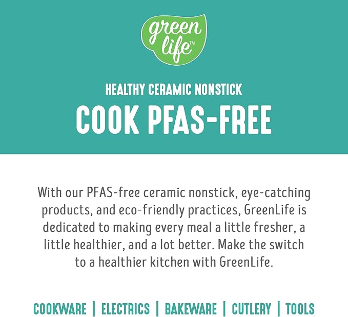 GreenLife 2.5QT Ceramic Nonstick Saucepan with Glass Lid, Turquoise | PFAS-Free Nonstick Coating, Multipurpose Cooking Pot, Milk Pan, Soup Pot, Stay-Cool Handle, Dishwasher & Oven Safe up to 350F