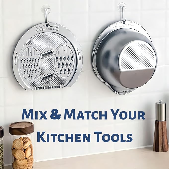 DOPMEP Rice Washer Strainer Bowl Stainless Steel Colander with Side Drainer | Ideal for Soaking, Washing, Cleaning, and Rinsing Rice, Fruits, Vegetables & Beans, Versatile Kitchen Tool
