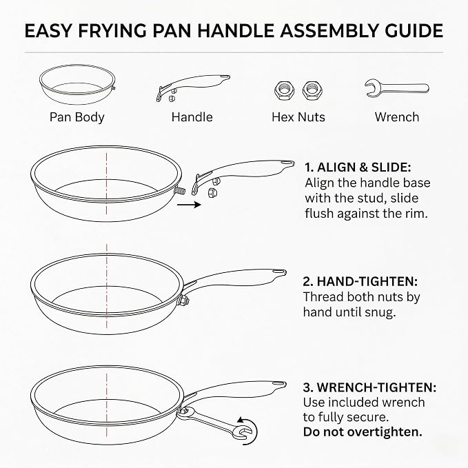 12 Inch Tri-Ply Stainless Steel Hybrid Frying Pan with Lid - Ceramic Nonstick Skillet, Induction & Oven Safe 600°F, PFAS/PFOA Free Professional Clad Cookware