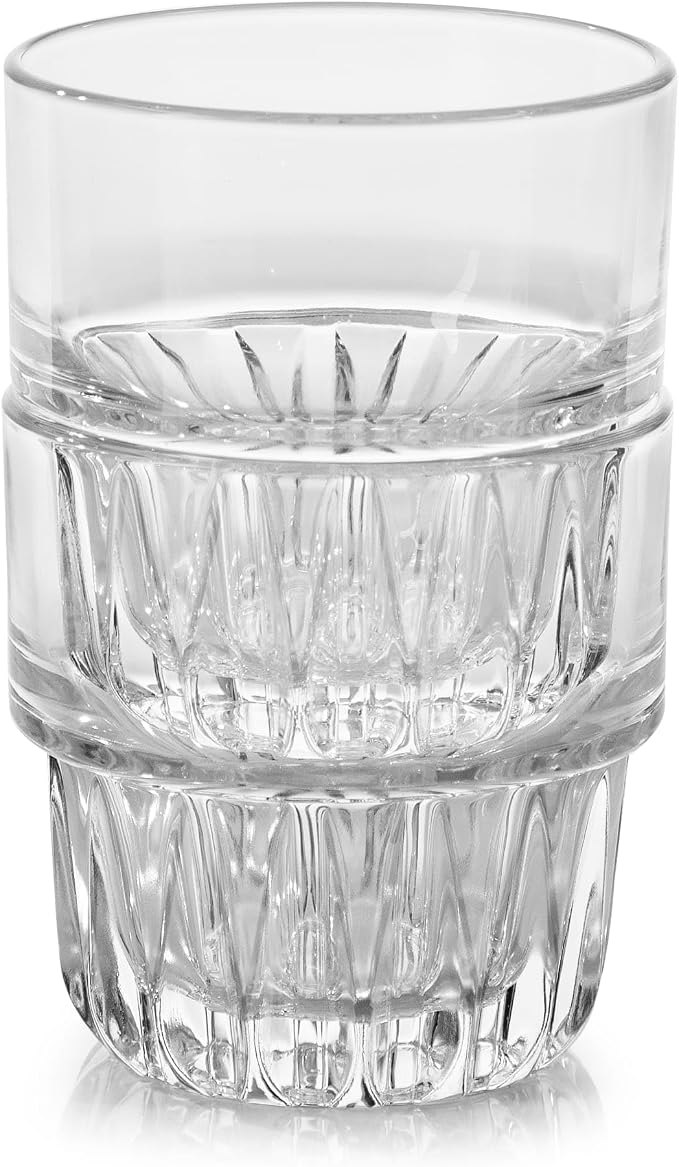 Libbey Everest Stackable Glassware Set, 12-Piece Mixed Drinkware with 9 oz Small Rocks, 12 oz Large Rocks, and 14 oz Tall Juice Glasses, Durable Lead-Free Restaurant-Quality Glass