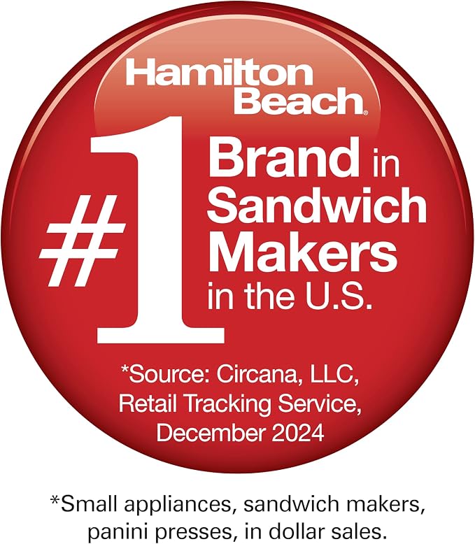 Hamilton Beach Dual Breakfast Sandwich Maker with Egg Cooker Rings & Timer | Perfect for English Muffins, Croissants, Mini Waffles | Customizable & Fast |PFAS-Free | Silver | 25490MNA