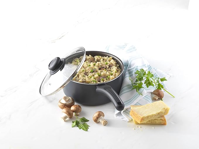 GoodCook Everyday Sauce Pan with Lid, 3 Quart, Black
