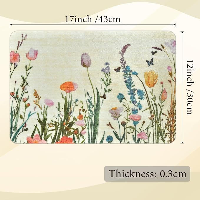 Vinyl Placemats Set of 8-12x17 Inch - Heat Resistant Washable Place Mats Waterproof Non-Slip Wipeable Table Mats for Dining Table Decor, Indoor/Outdoor Plastic Mat