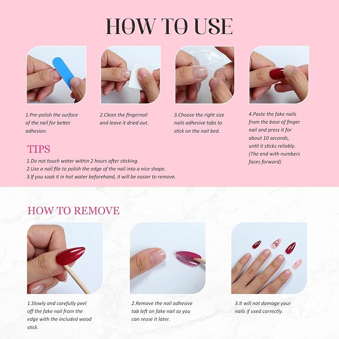 Handmade Press on Nails Short Almond Nude White French Tip Fake Nails Glossy Full Cover Muti-Layer Gel Acrylic Nail Natural & Elegant Style Thick False Nail Solid Color Stick on Nails for Women (S)