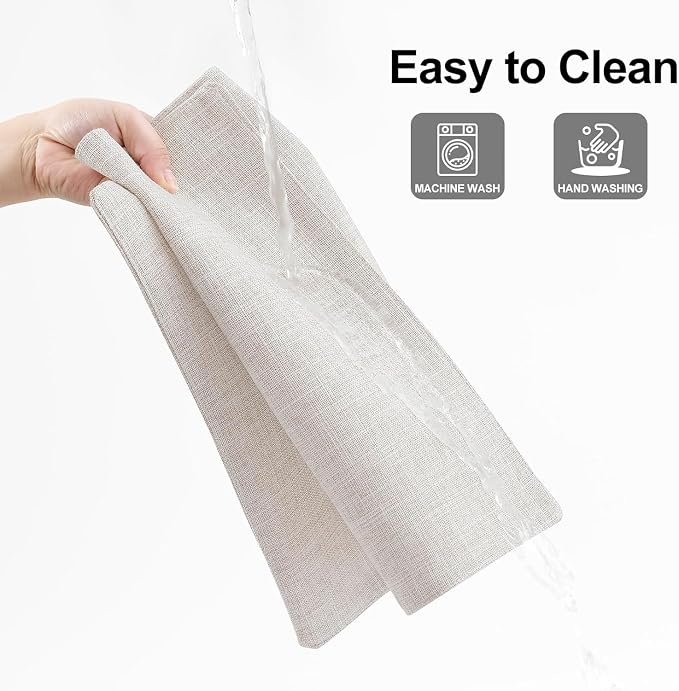 Homaxy Cloths Placemats for Dining Table Set of 6, 13" x 19", Beige | Heat Resistant, Washable, Cotton Linen Blend Table Mats, Easy to Clean Place Mats, Indoor Outdoor