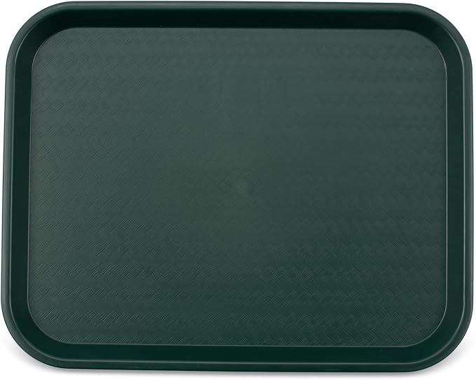 Carlisle FoodService Products Cafe Plastic Fast Food Tray for Cafeteria, 14" x 18", Green (Pack of 2)