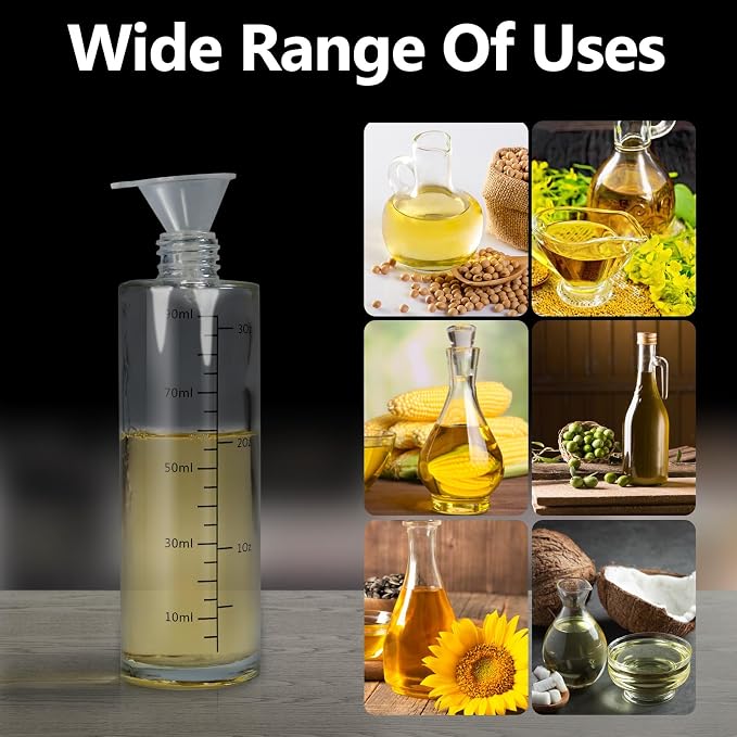 Oil Sprayer for Cooking, 3.5 OZ Olive Oil Dispenser Bottle for Kitchen Gadgets, Food, Air Fryer, Salad, Vinegar, BBQ, Stainless Steel Pump for Mist Spray, Glass Metarial Mister, 100 ML