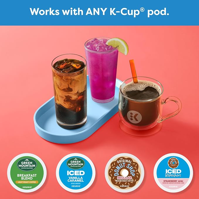 Keurig K-Iced Coffee Maker, Single Serve K-Cup Pod Iced Coffee Maker, With Hot and Cold Coffee Capabilities, Brews Any K-Cup Pod, Gray | Hot, Cold Coffee Capabilities, Brews Any K-Cup Pod