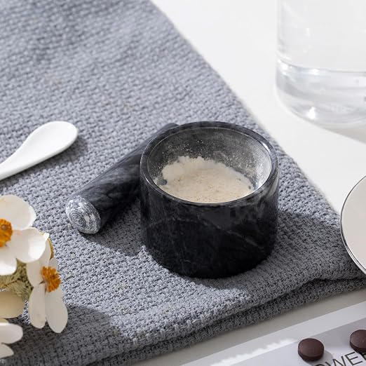Pill Crusher, Mini Marble and Pestle Set, Pill Crusher Grinder Fine Powder, Arthritic Hands Pill Grinder