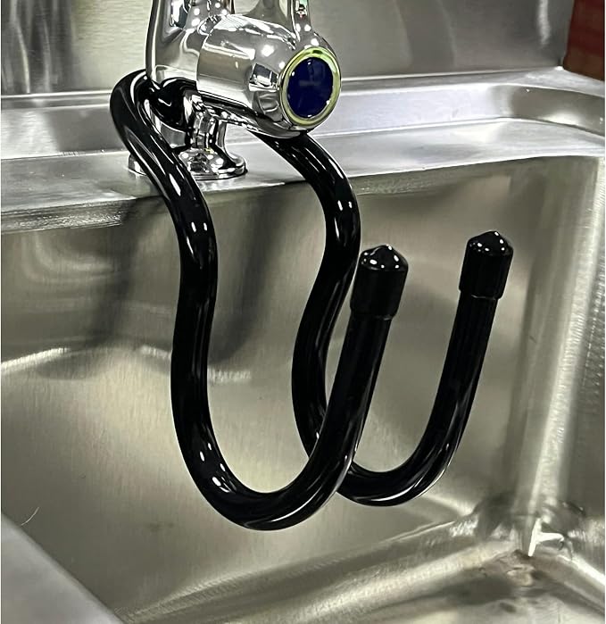 Pmsanzay Sling Flexible Sink Caddy, Sink Sponge Holder Organizer, Non-Slip – Holds Sponge, Scrubbing Brush or Dishrag, Not hiding dirt, easy to clean - Black