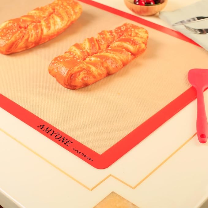 AMYONE Silicone Baking Mat for Full Size Sheet Pan, Platinum, 18x26" Large | Food Grade Silicone for Cookies/Pastries/Chicken/Vegetables; Fits Standard Full Baking Pans; Nonstick, Easy Clean, Reusable