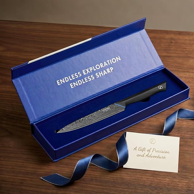 6 inch Chef Knife, Petty Knife with 67-Layer Damascus Steel, G10 Handle | Japanese Kitchen Utility Knife with Ergonomic Full-Tang Handle, 6 Inch Sharp Kitchen Knife with Gift Box - Zeus Series