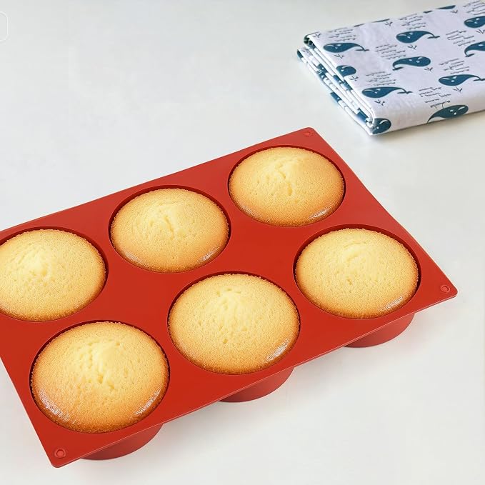 4Inch Round Silicone Mold for Baking, 2Pcs Silicone Muffin Top Pans for Baking Muffin Top, Whoopie Pie, Sandwiches, Hamburger (2Pcs(1.4Inch Deep))