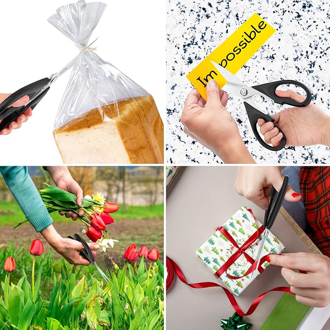 iBayam 8.7" All Purpose Kitchen Shears Heavy Duty with Protective Sheath | Built-In Bottle Opener, Durable Stainless Steel Scissors, Dishwasher Safe, Soft Grip Comfort Handle, Cooking, Food, Packaging