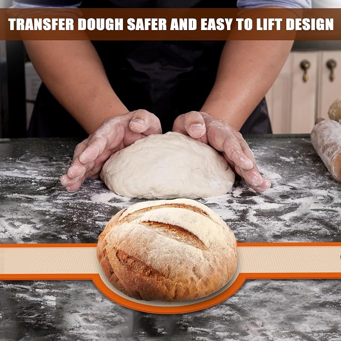 Silicone Bread Sling, Easy Sourdough Transfer, Nonstick, 2 Pack | Easy Cleanup & Reusable Baking Mats, Sour Dough Tools & Supplies for Dutch Oven