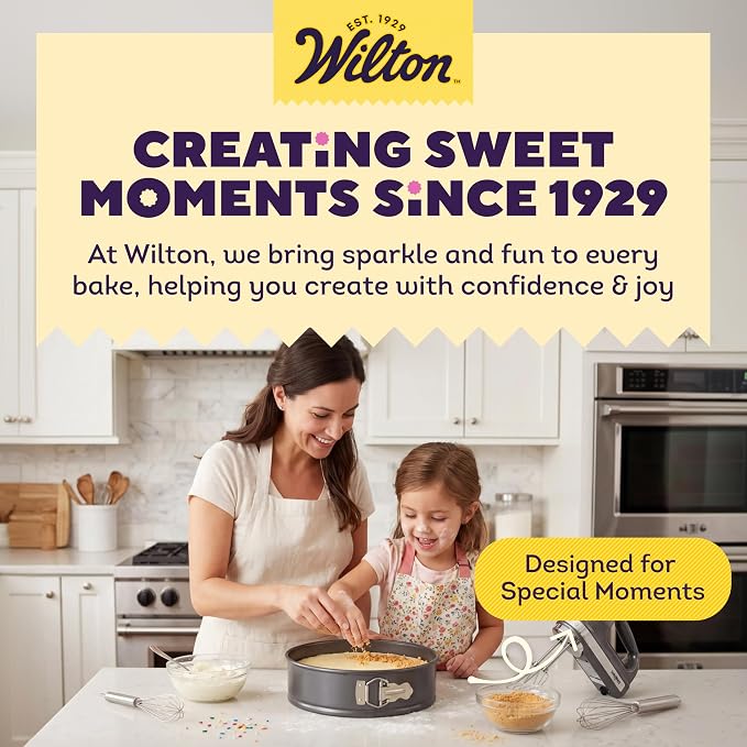 Wilton Platinum Non-Stick Springform Cheesecake Pan, 9 in. | DURALAST Silicone Infused Double Coating, 5X More Durable with Anti-Warping Technology, Perfect for Cheesecakes & Tarts