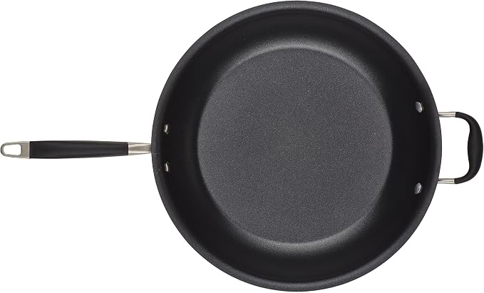 Anolon Advanced Home Hard-Anodized Nonstick Frying Pan with Helper Handle, Large Skillet, Non Stick Pan, 14.5-Inch, Onyx