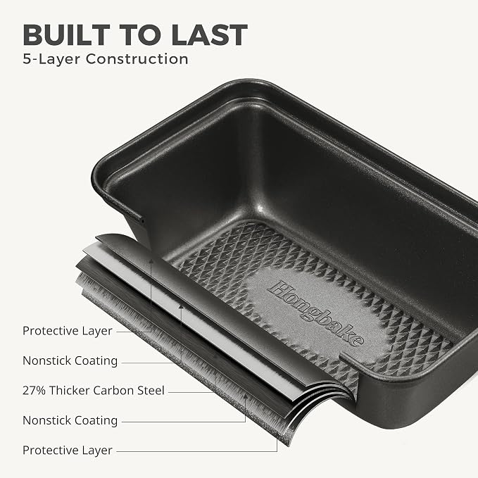 3 Pack Nonstick Mini Loaf Pans, 6 x 3.3 x 2 Inch Small Bread Pans for Homemade Bread, Tiny Banana Baking Tins with Diamond Texture, Non-toxic Mini Meatloaf Pans Set, Dark Gray