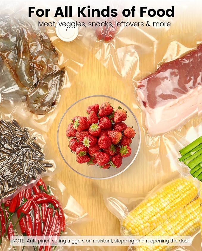 30 Reusable Vacuum Sealer Bags for Food, 12 x 13 inch Food Storage Bags | Durable Airtight Bags, Freezer Safe, Microwave & Dishwasher, Leak-Proof, Compatible with Most Vacuum Sealers
