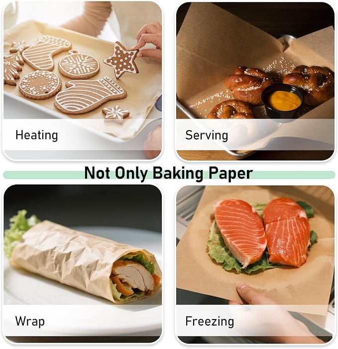 EcoDispose 1000 Pcs Precut Parchment Paper Baking Sheets, 16-3/8" x 24-3/8" | Unbleached, Non-Stick, Heavy Duty, Greaseproof, Full Pan liner for Baking, Grilling, Steaming