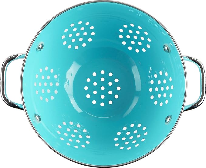 Calypso Basics by Reston Lloyd Powder Coated Enameled Colander, 1.5 Quart, Turquoise