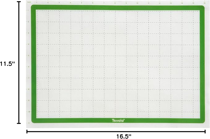 Tovolo TrueBake Silicone Baking Mat Half Sheet with Grid Lines for Baking Cookies Pastry Rolling Dough Cooking, Heavy Duty Heat Resistant Reusable Non Stick BPA Free Bakerware Liner Mat Oven Safe