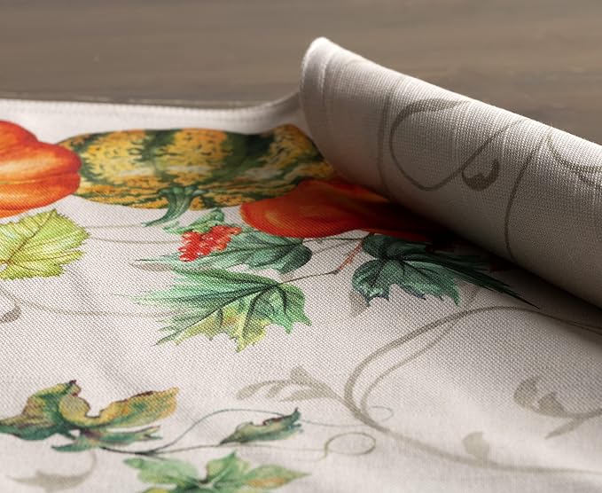 Maison d' Hermine Placemats Set of 4 Reusable 100% Cotton (13"x19") | Cloth Place Mats Washable Table Mats for Kitchen Dining Party Wedding Hotel Home Thanksgiving Christmas - Lumina