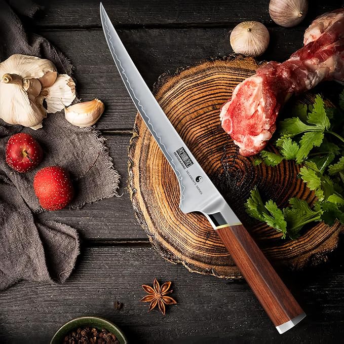 HOSHANHO Fillet Knife 7", Japanese Boning Knife for Meat Cutting Fish | High Carbon Steel Fish Fillet Knife, Professional Filet Knife with Ergonomic Rosewood Handle, Ideal Gift for Men and Women